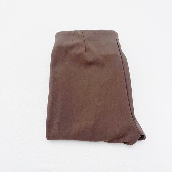 Zara Brown Stretch Pant Split Hem Textured Throuhout SZ L - Picture 7 of 7